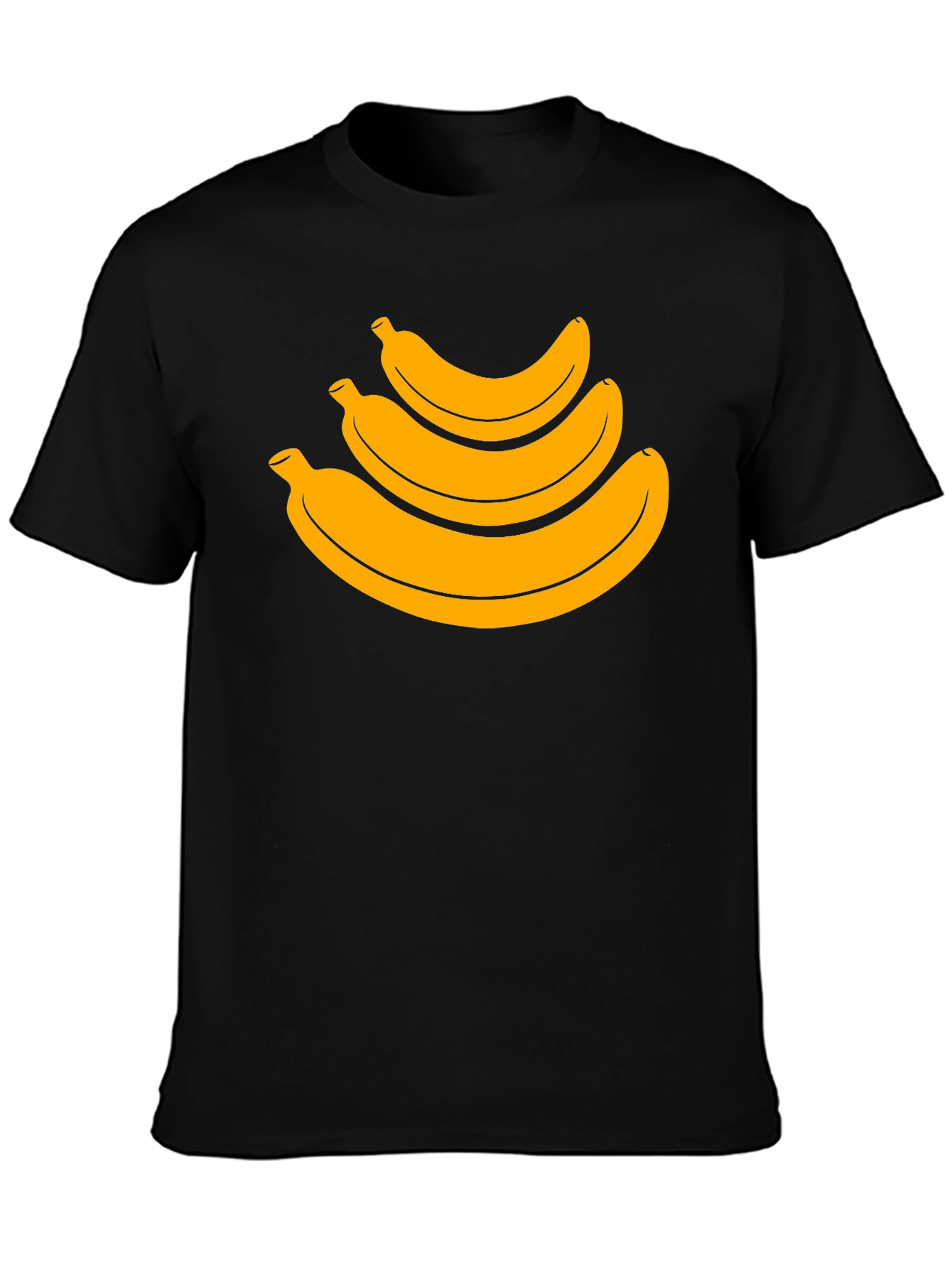 Banana Stack Graphic Tee - Casual Black T-Shirt