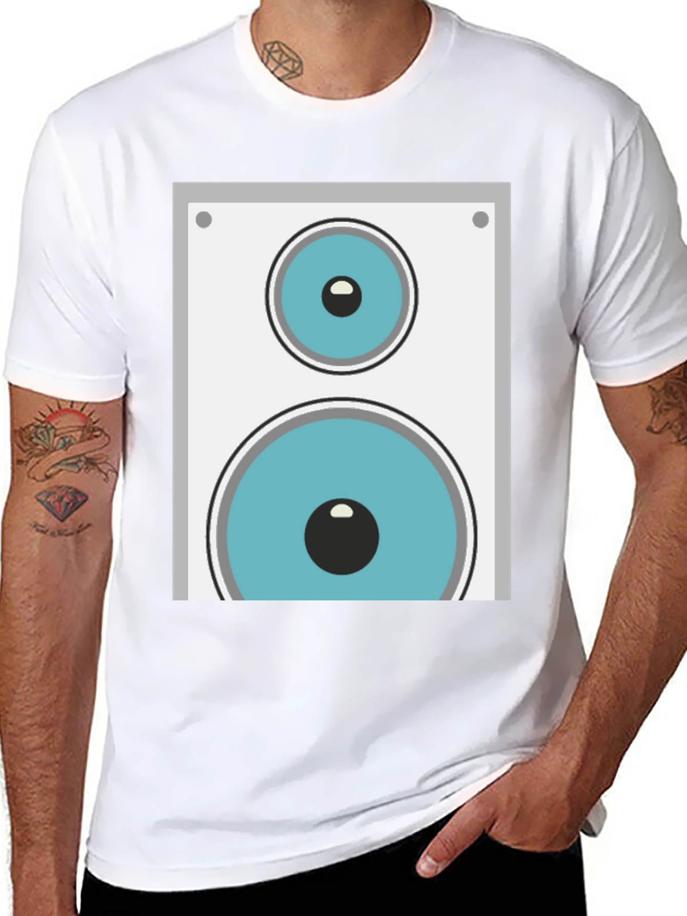 Speaker Graphic Tee - Black Cotton Blend