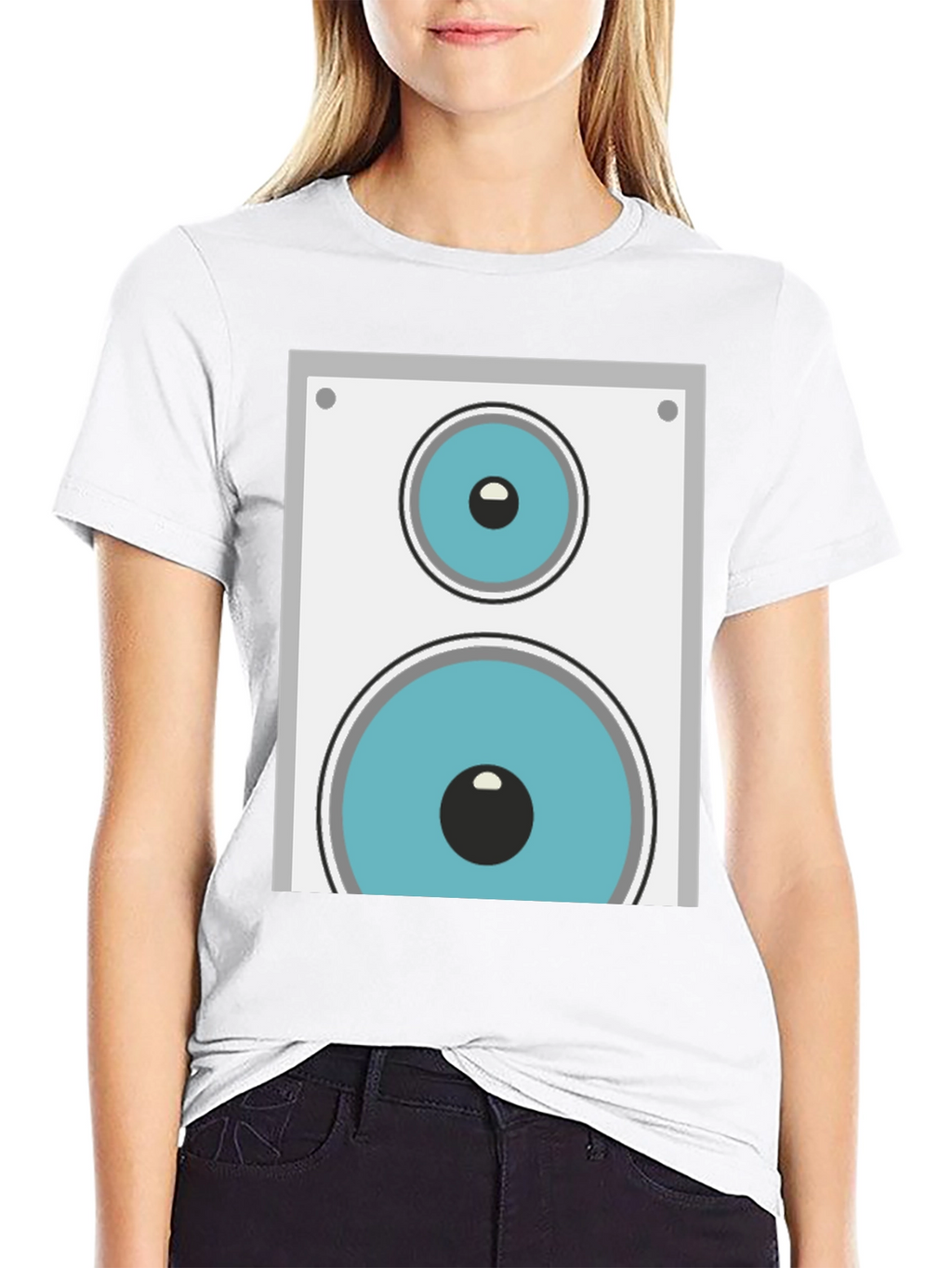 Speaker Graphic Tee - Black Cotton Blend