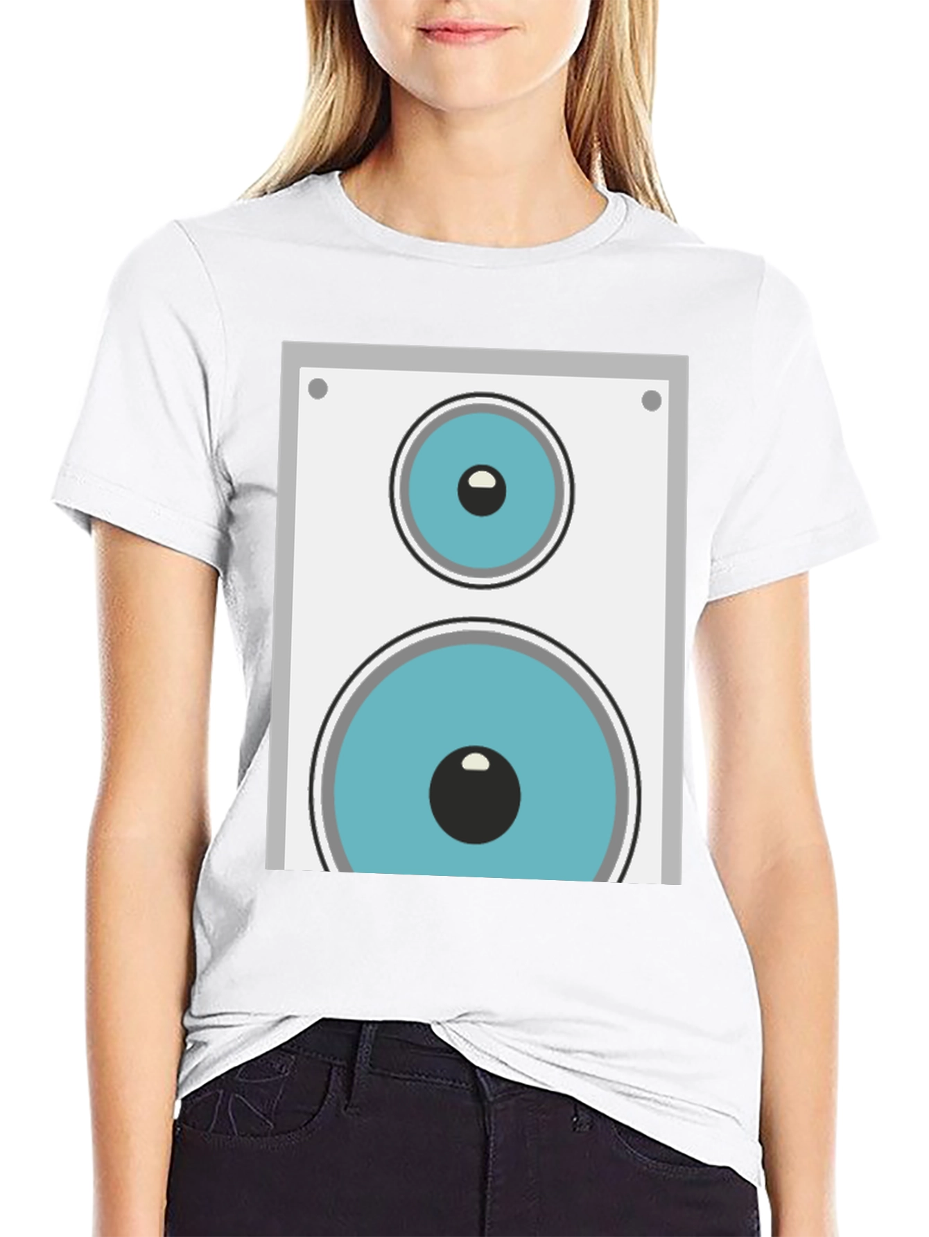 Speaker Graphic Tee - Black Cotton Blend