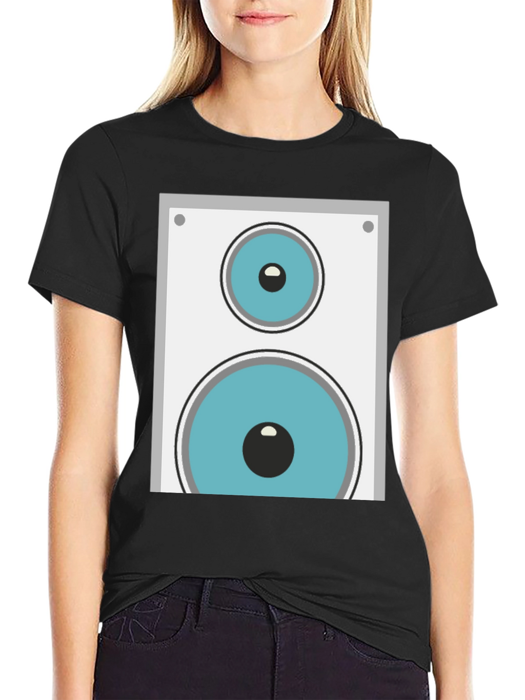 Speaker Graphic Tee - Black Cotton Blend