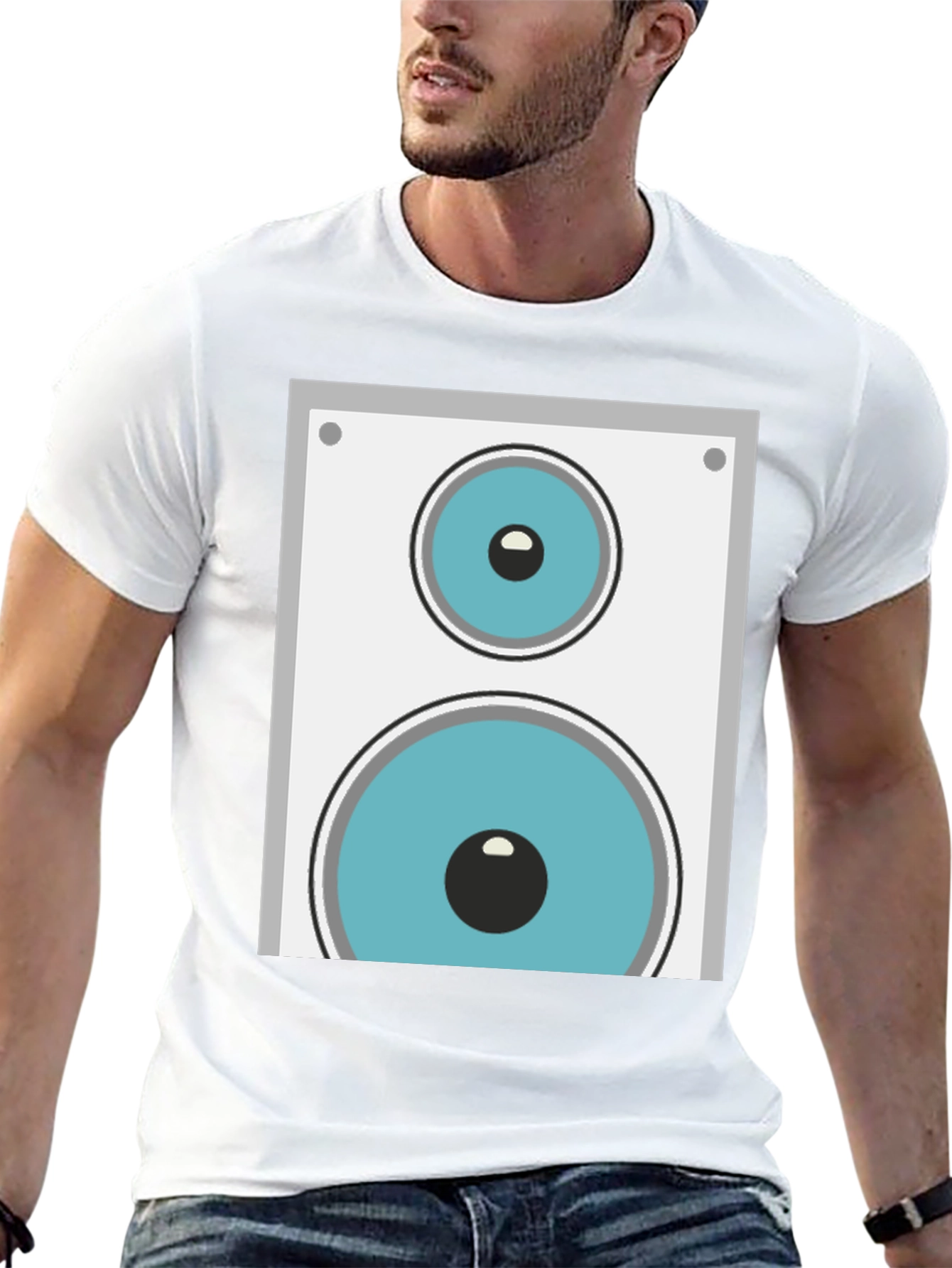 Speaker Graphic Tee - Black Cotton Blend
