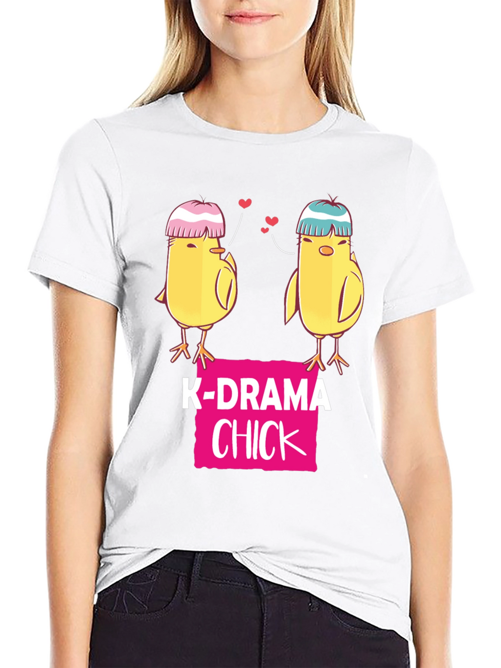 K-Drama Chick Graphic Tee - Cute K-Pop Lover Shirt