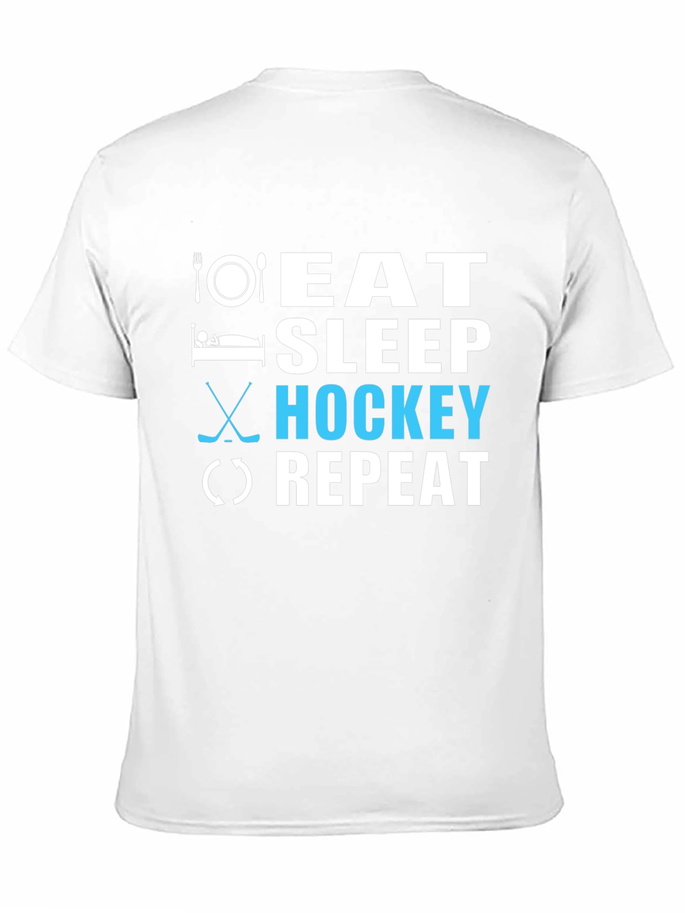 Eat Sleep Hockey Repeat Black T-Shirt