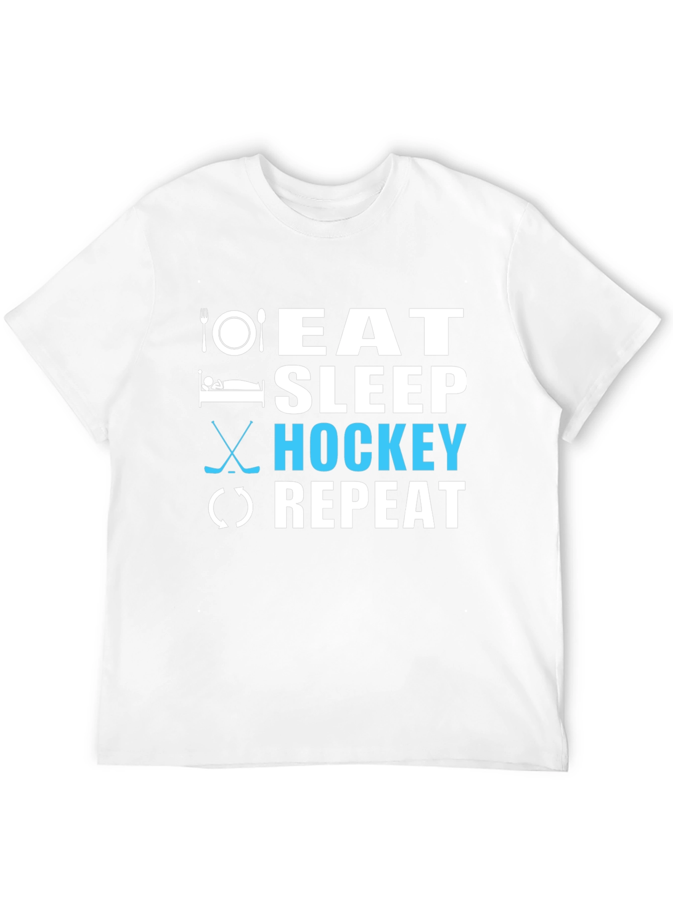 Eat Sleep Hockey Repeat Black T-Shirt