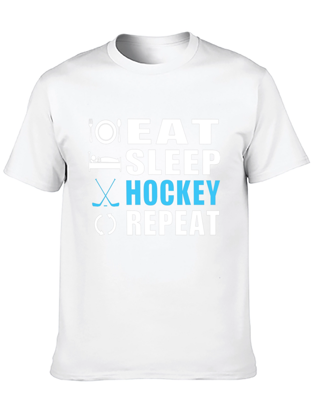 Eat Sleep Hockey Repeat Black T-Shirt