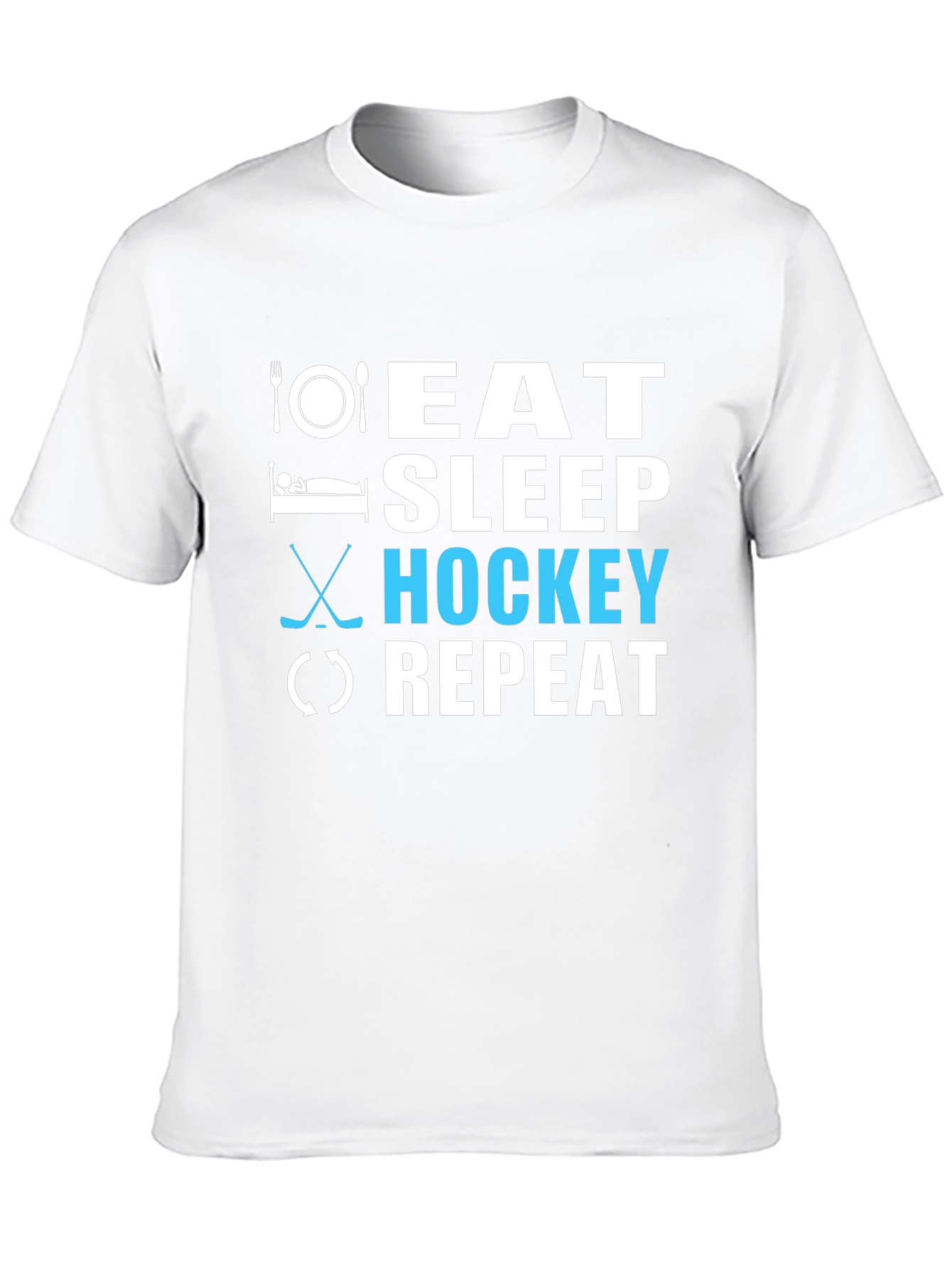 Eat Sleep Hockey Repeat Black T-Shirt