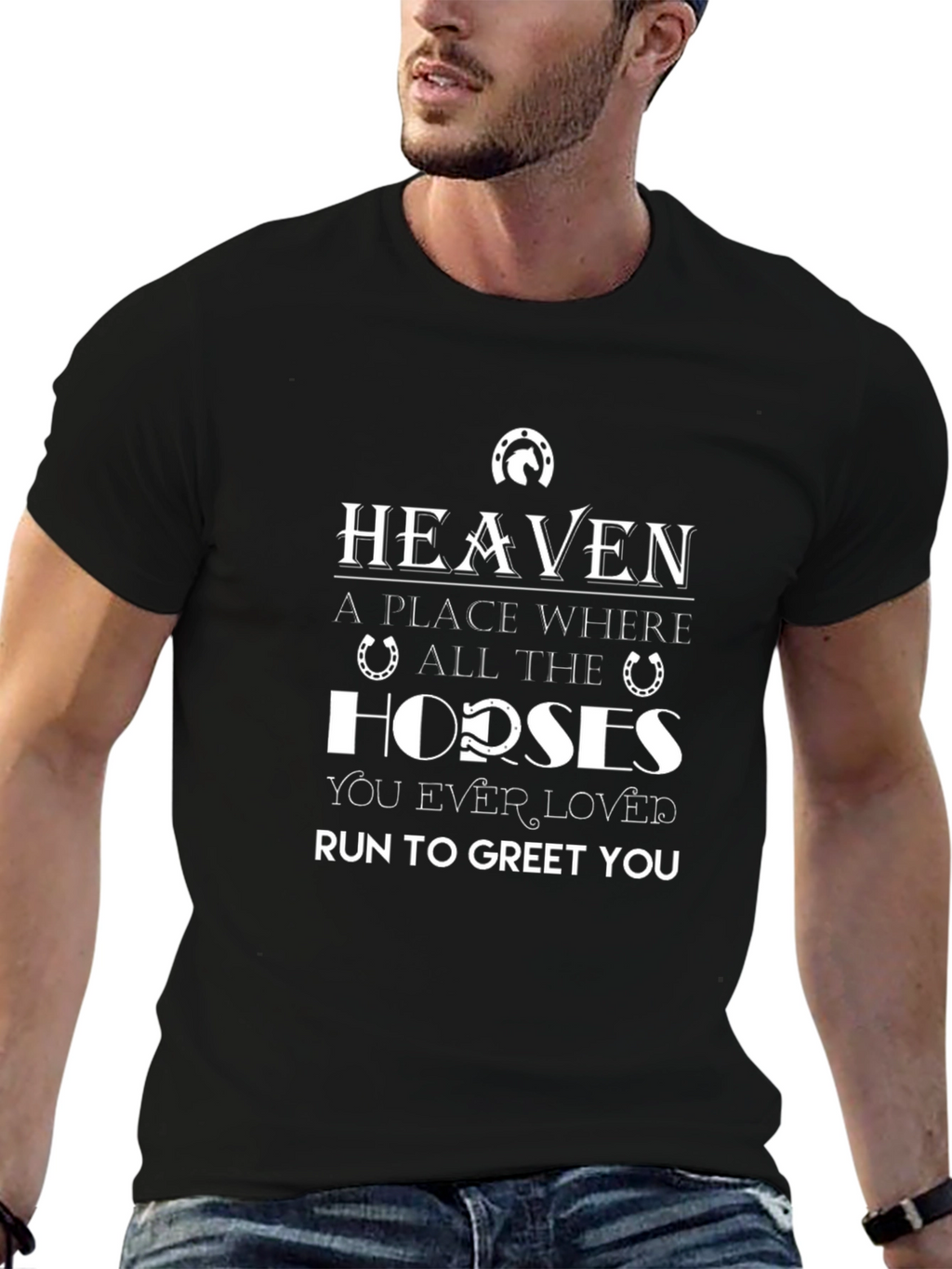 Heaven Horses Graphic Tee - Unisex Black T-Shirt