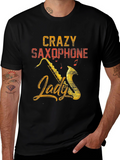 Crazy Saxophone Lady T-Shirt - Musician Tee