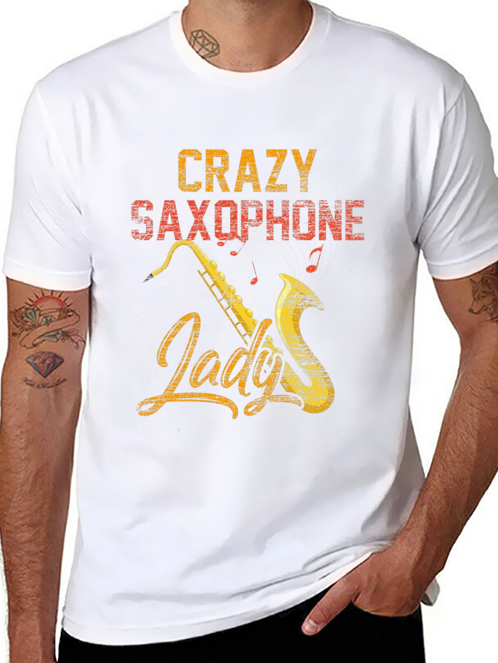 Crazy Saxophone Lady T-Shirt - Musician Tee