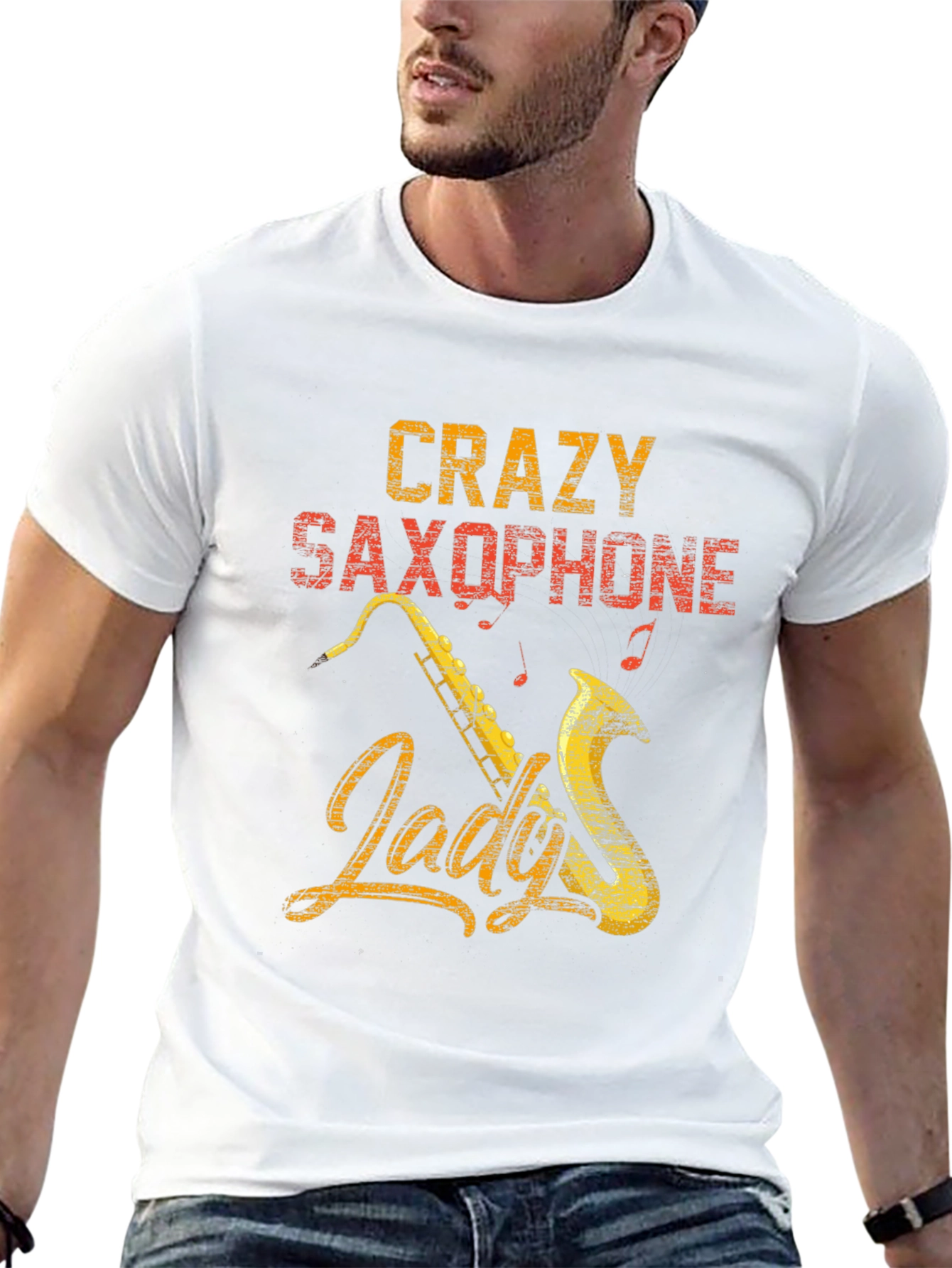 Crazy Saxophone Lady T-Shirt - Musician Tee