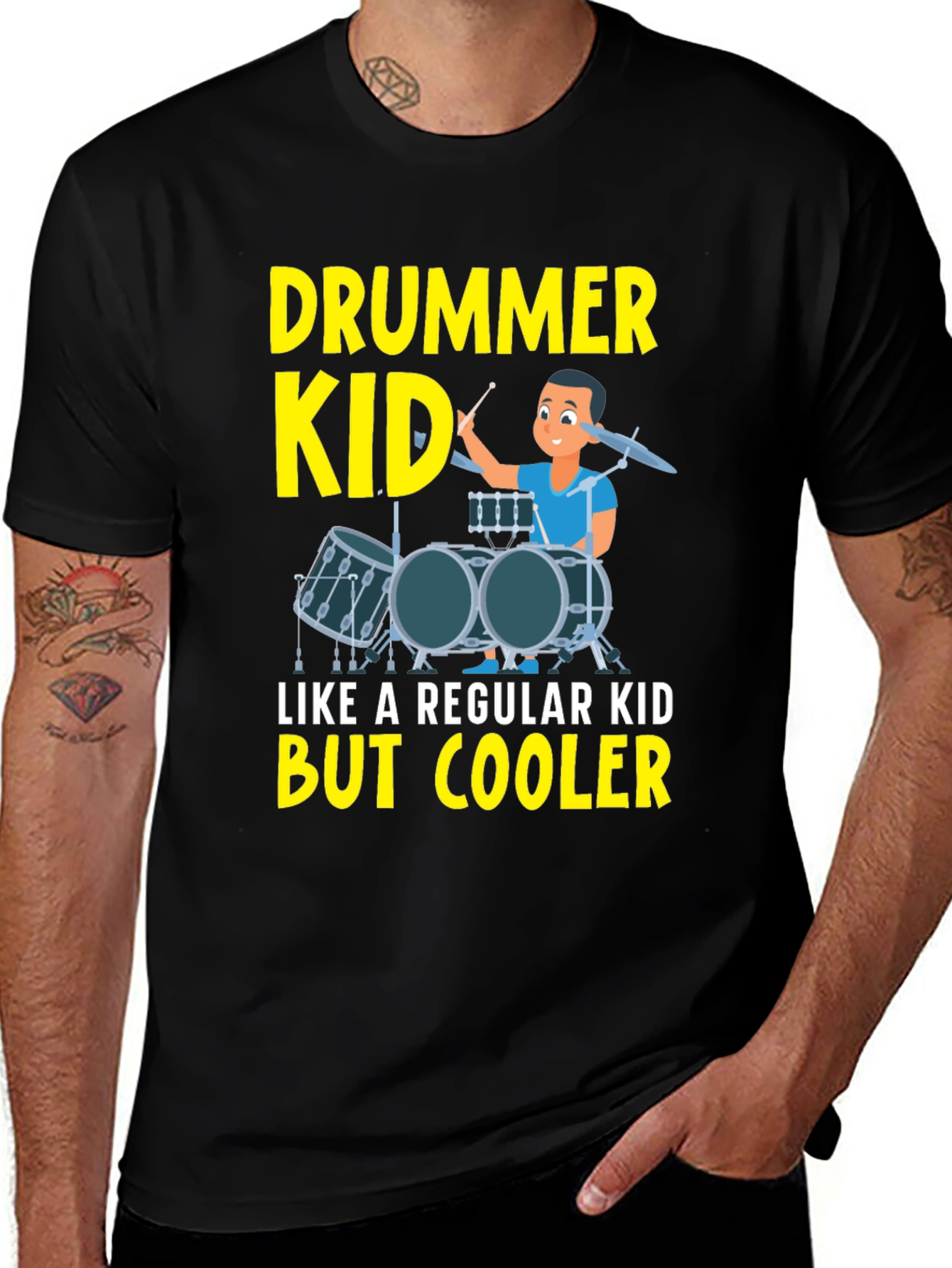 Drummer Kid Graphic Tee - Cool Musician Shirt