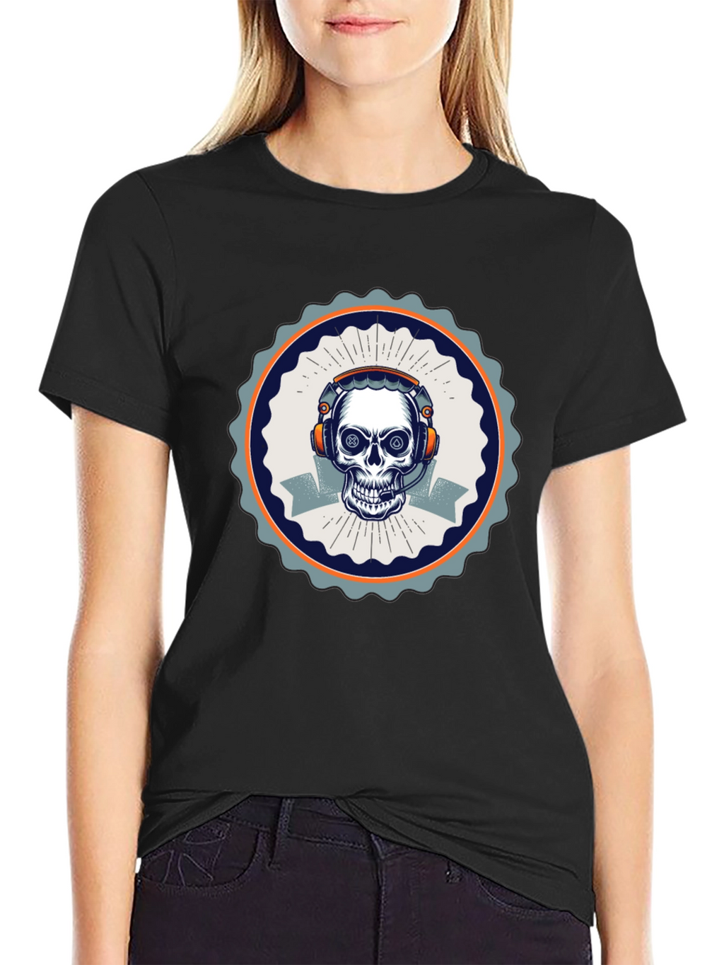 Skull Gamer T-Shirt - Black Cotton Tee