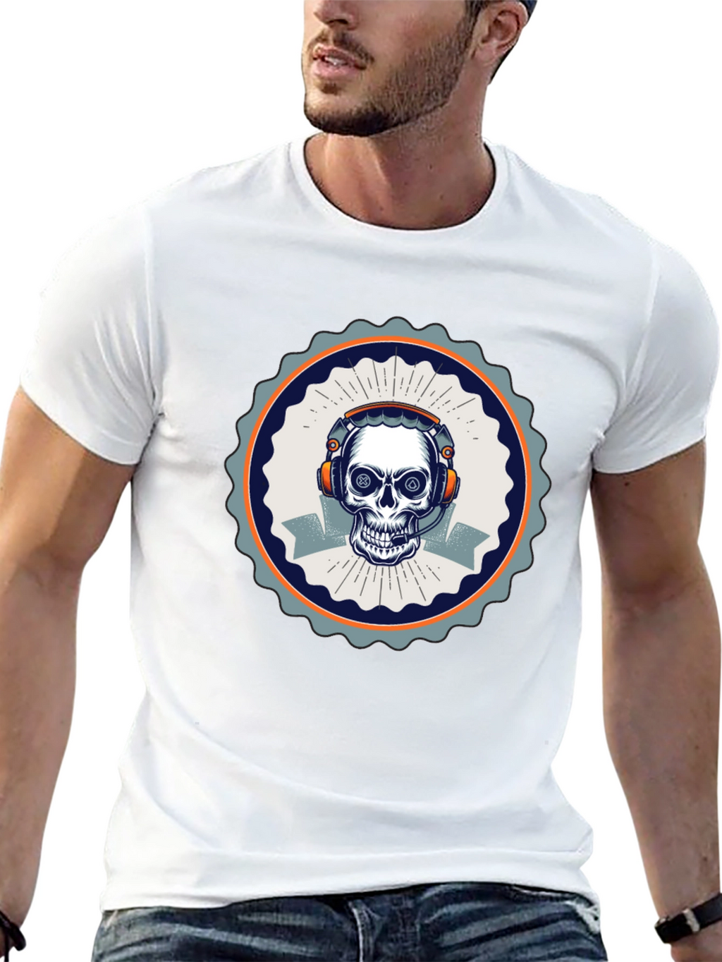 Skull Gamer T-Shirt - Black Cotton Tee