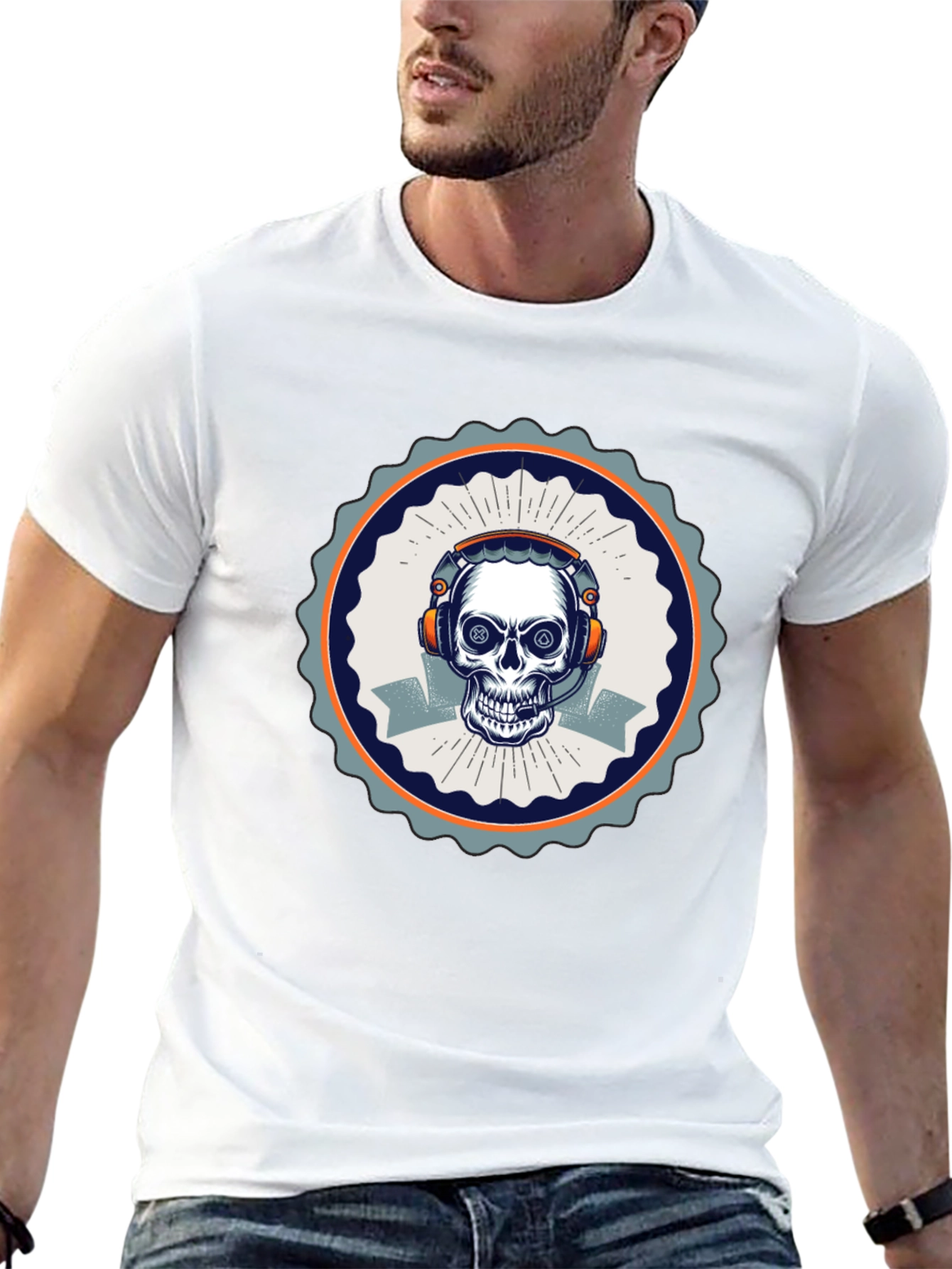 Skull Gamer T-Shirt - Black Cotton Tee