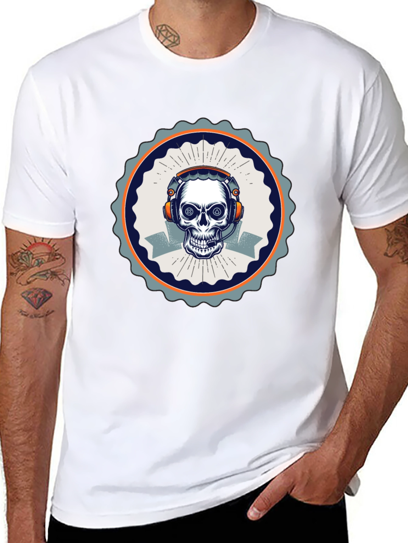 Skull Gamer T-Shirt - Black Cotton Tee