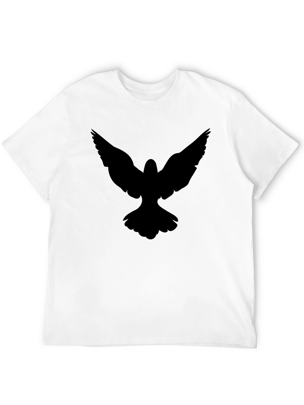 Black T-Shirt with Bird Silhouette Graphic