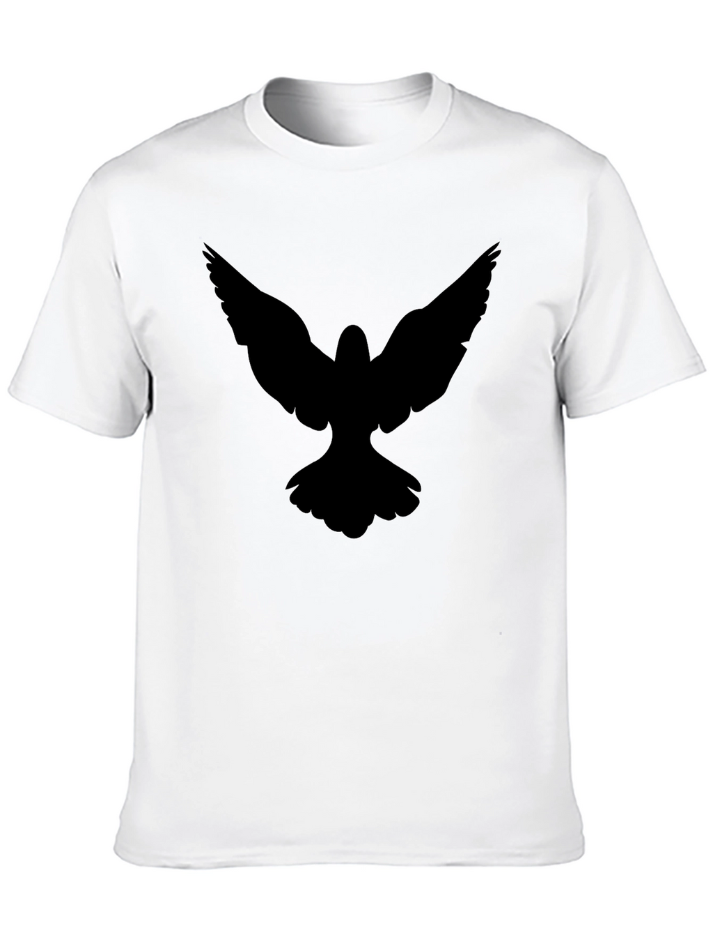 Black T-Shirt with Bird Silhouette Graphic