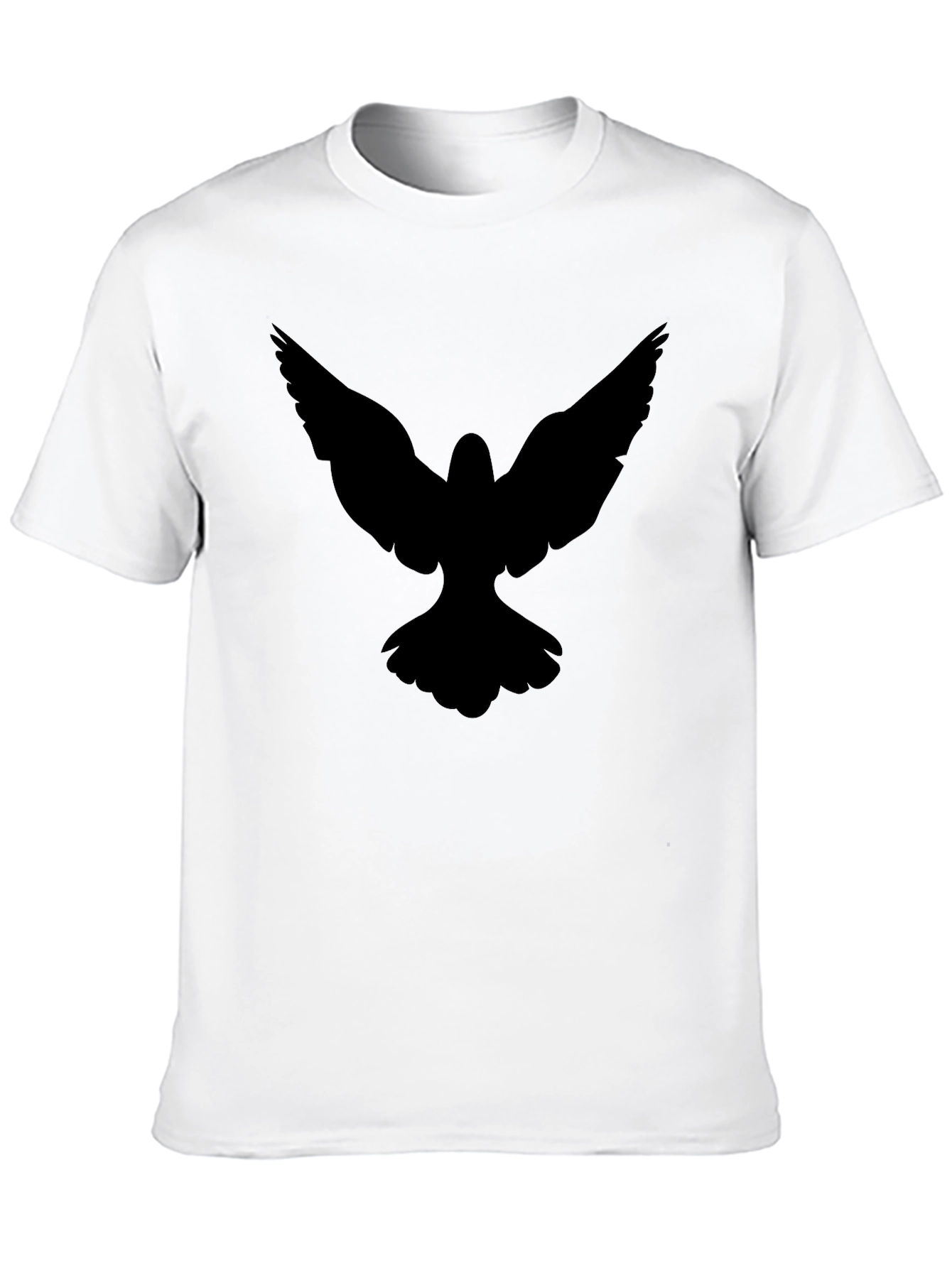 Black T-Shirt with Bird Silhouette Graphic