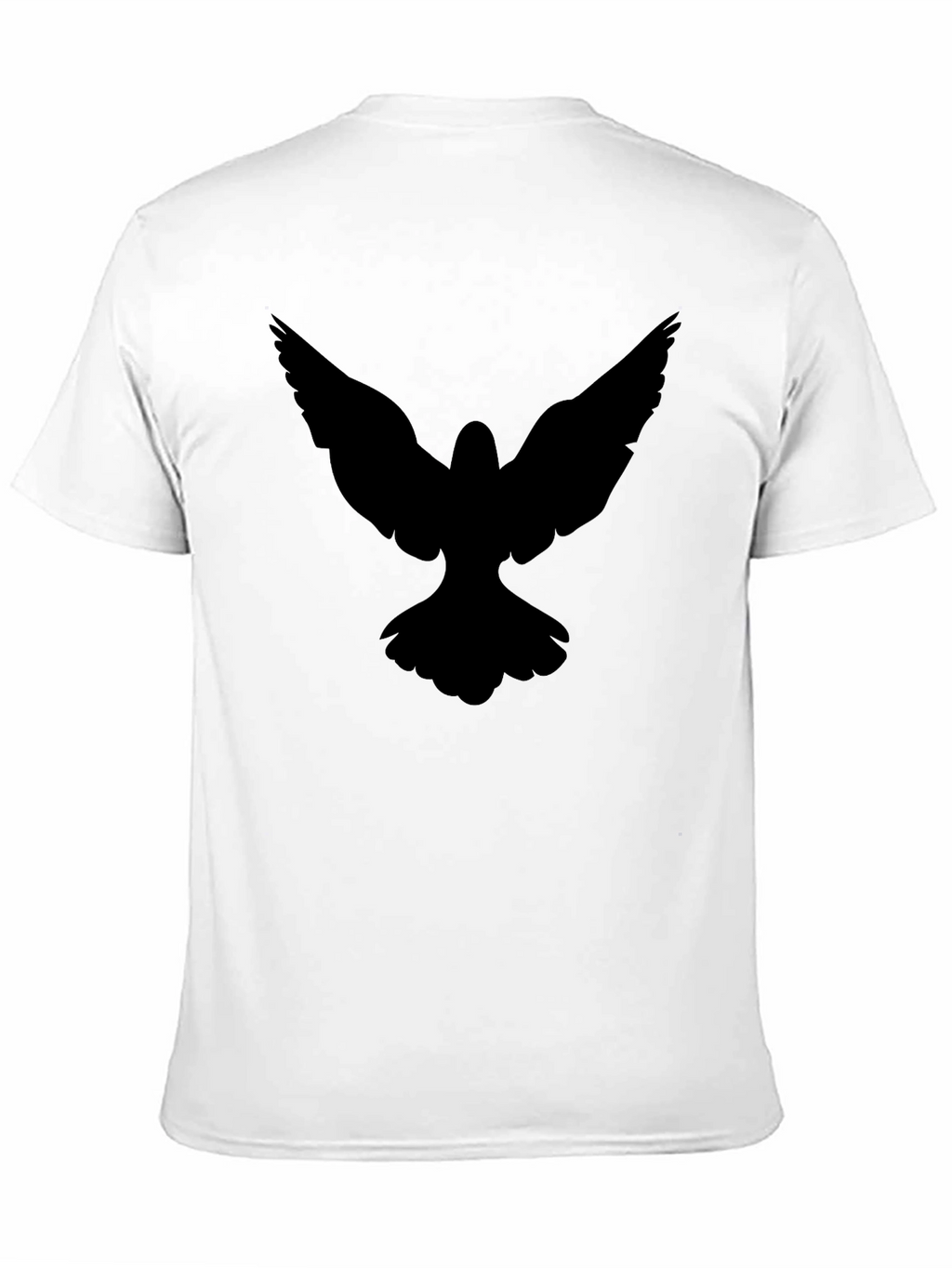 Black T-Shirt with Bird Silhouette Graphic