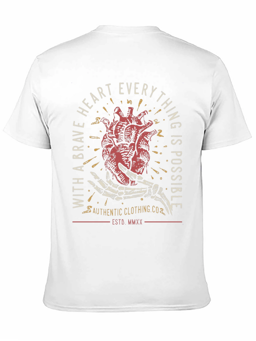 Brave Heart Graphic Tee - Black Casual T-Shirt