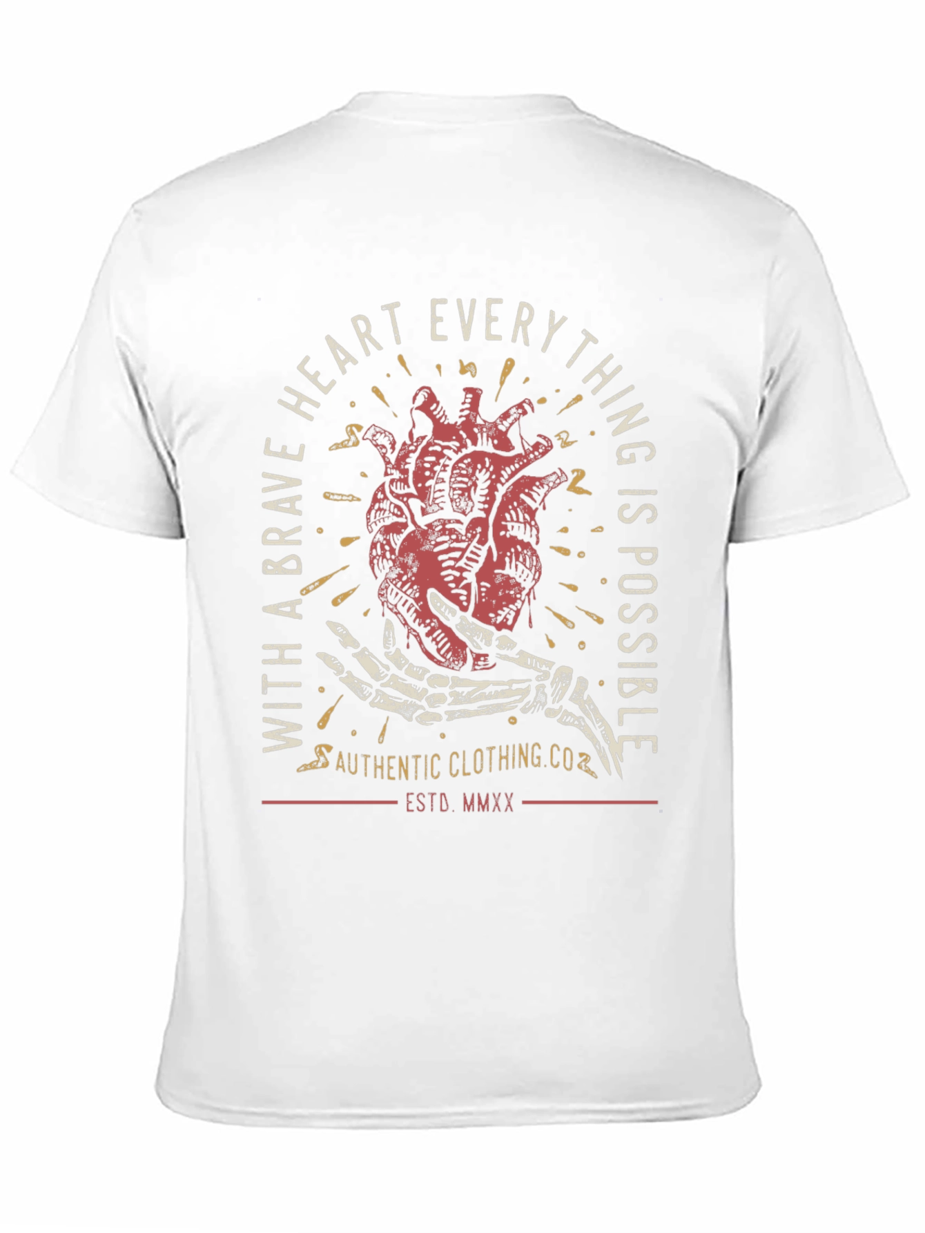 Brave Heart Graphic Tee - Black Casual T-Shirt
