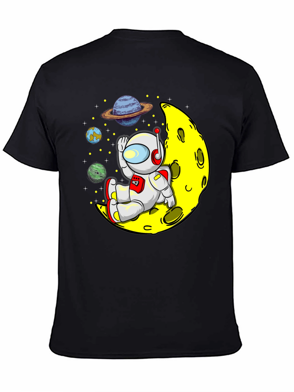 Astronaut on Moon Graphic Tee - Relaxed Space Vibes