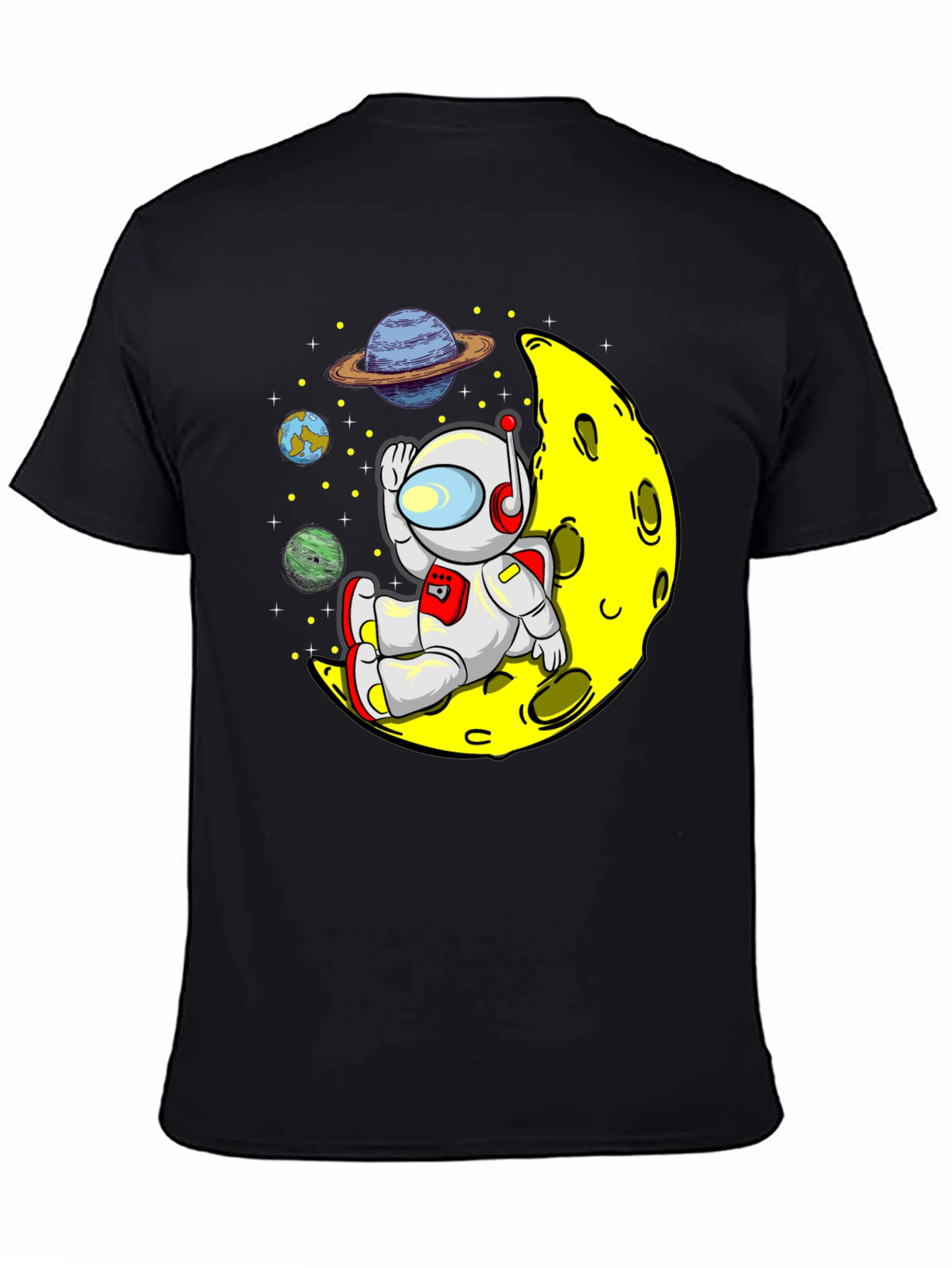 Astronaut on Moon Graphic Tee - Relaxed Space Vibes