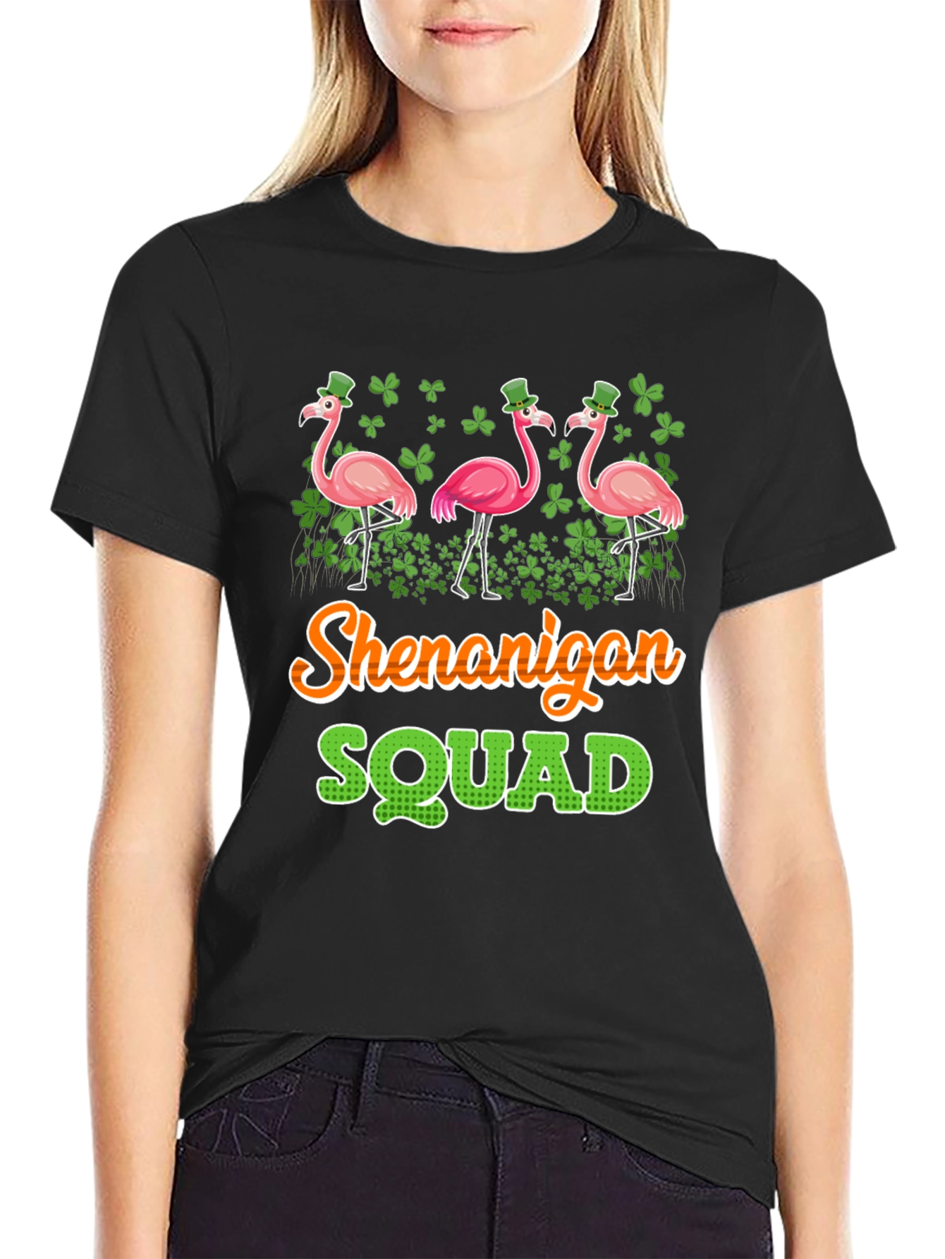 Shenanigan Squad St. Patricks Day Flamingo T-Shirt