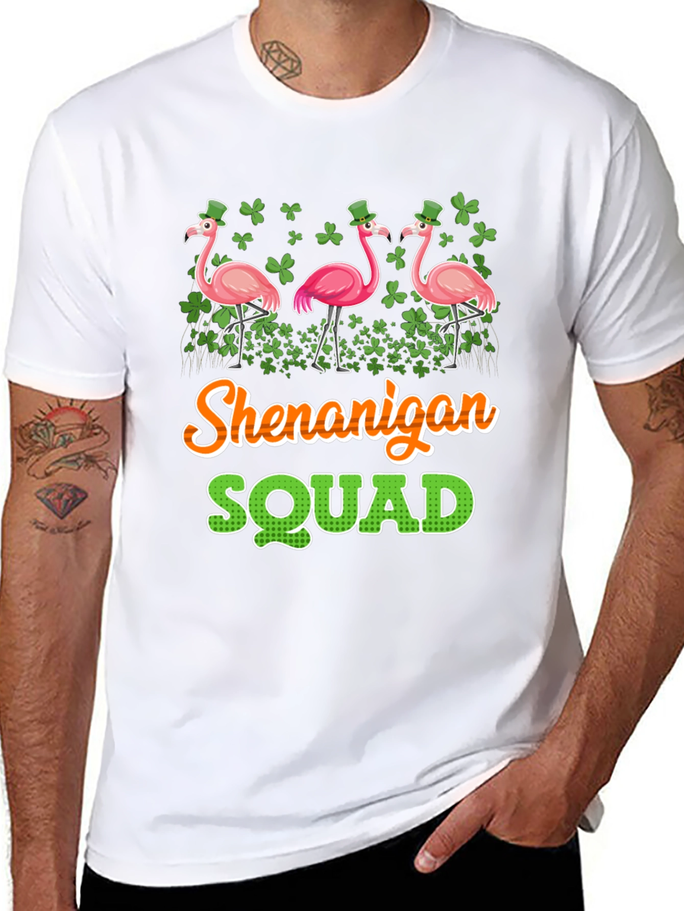 Shenanigan Squad St. Patricks Day Flamingo T-Shirt