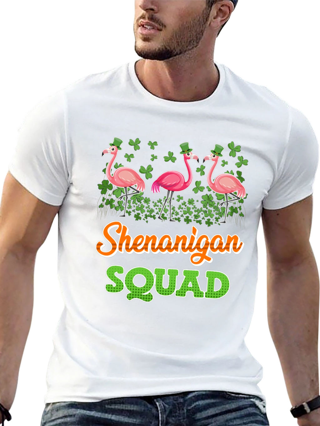 Shenanigan Squad St. Patricks Day Flamingo T-Shirt