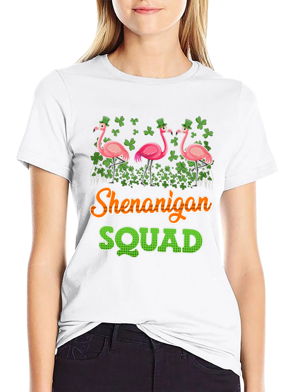 Shenanigan Squad St. Patricks Day Flamingo T-Shirt