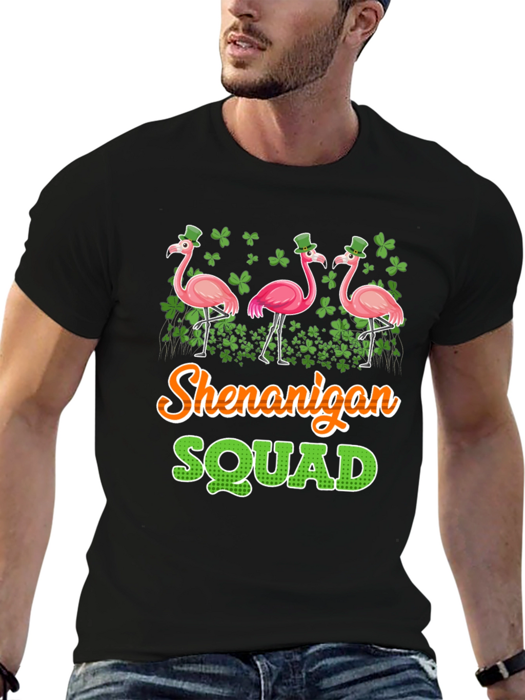 Shenanigan Squad St. Patricks Day Flamingo T-Shirt