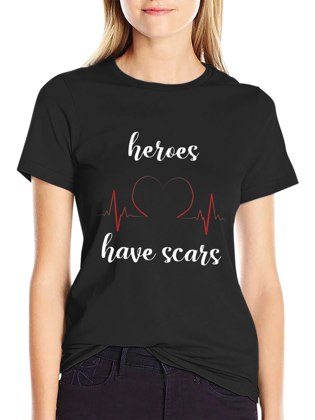 Heroes Have Scars Graphic Tee - Heartbeat Design