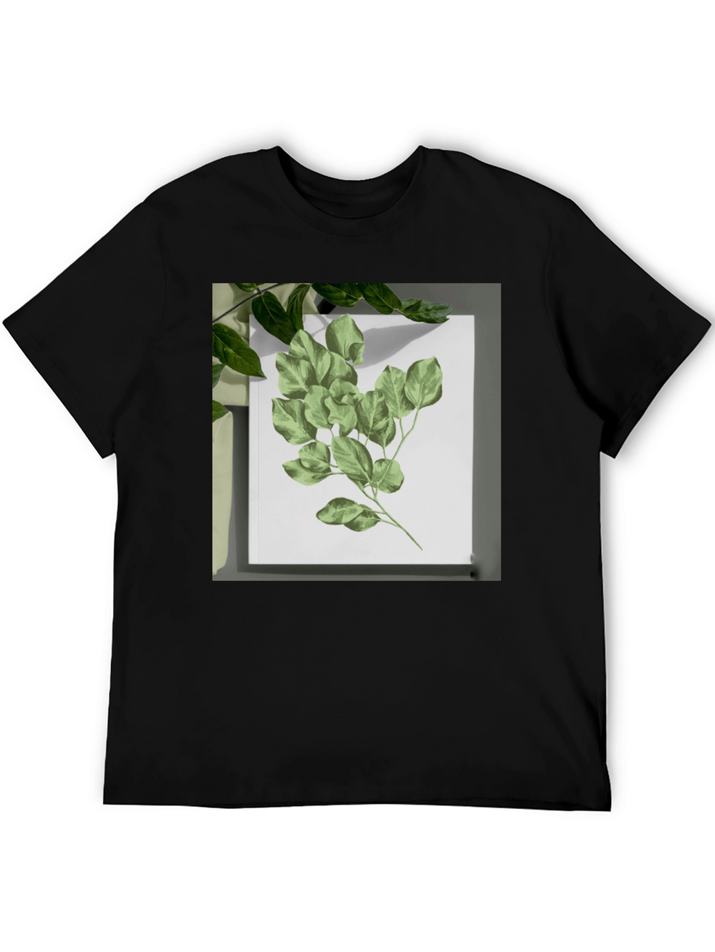 Nature Print Black T-Shirt
