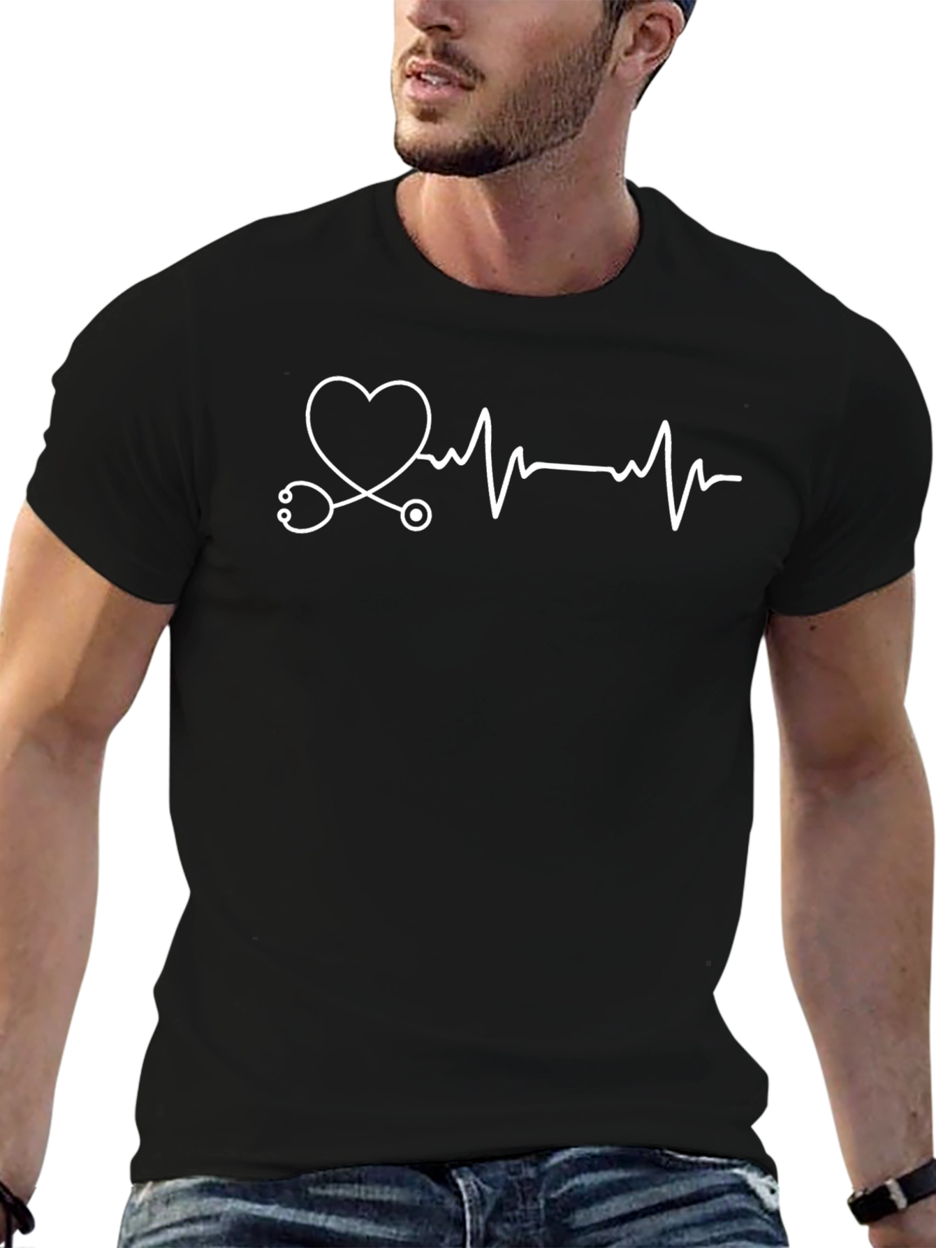 Heartbeat Stethoscope Graphic Tee - Unisex