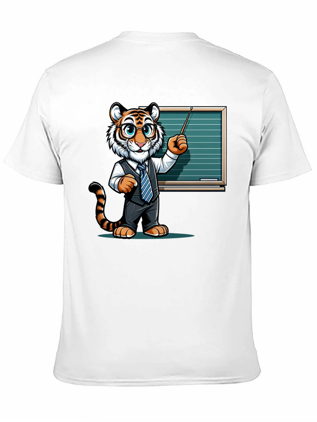 Tiger Teacher Graphic Tee - Black Cotton T-Shirt