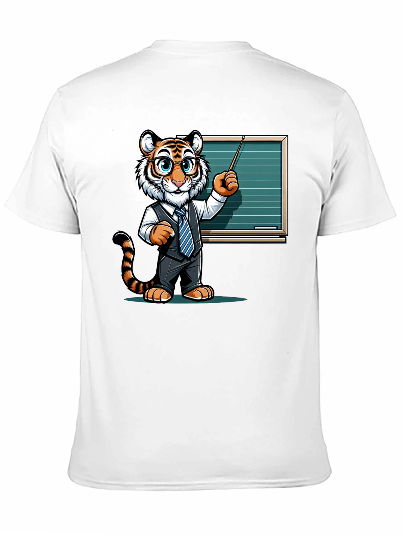 Tiger Teacher Graphic Tee - Black Cotton T-Shirt