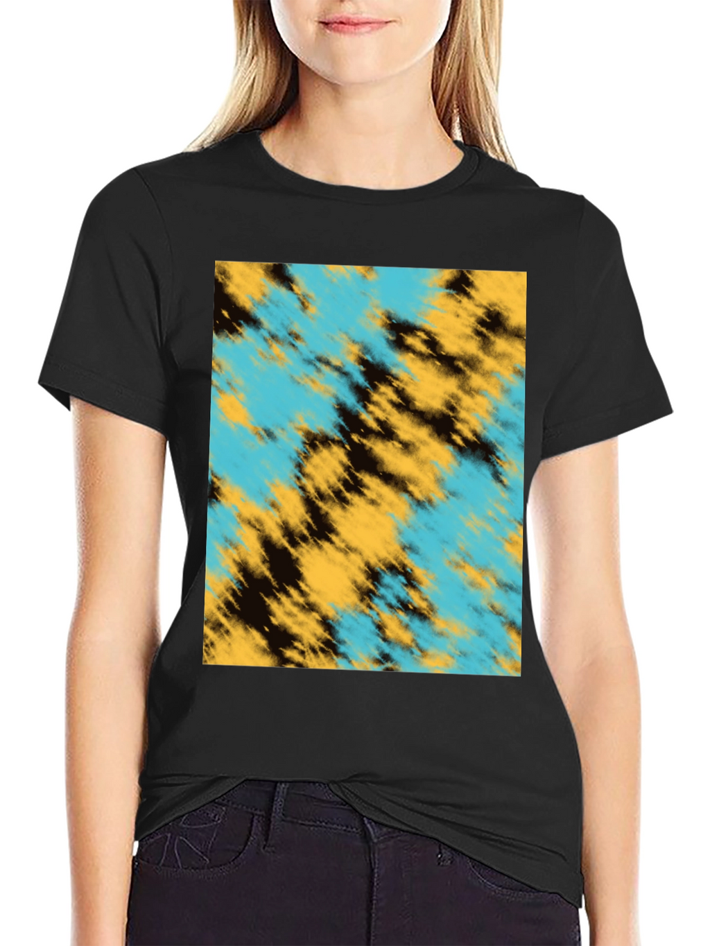 Abstract Pattern Black T-Shirt