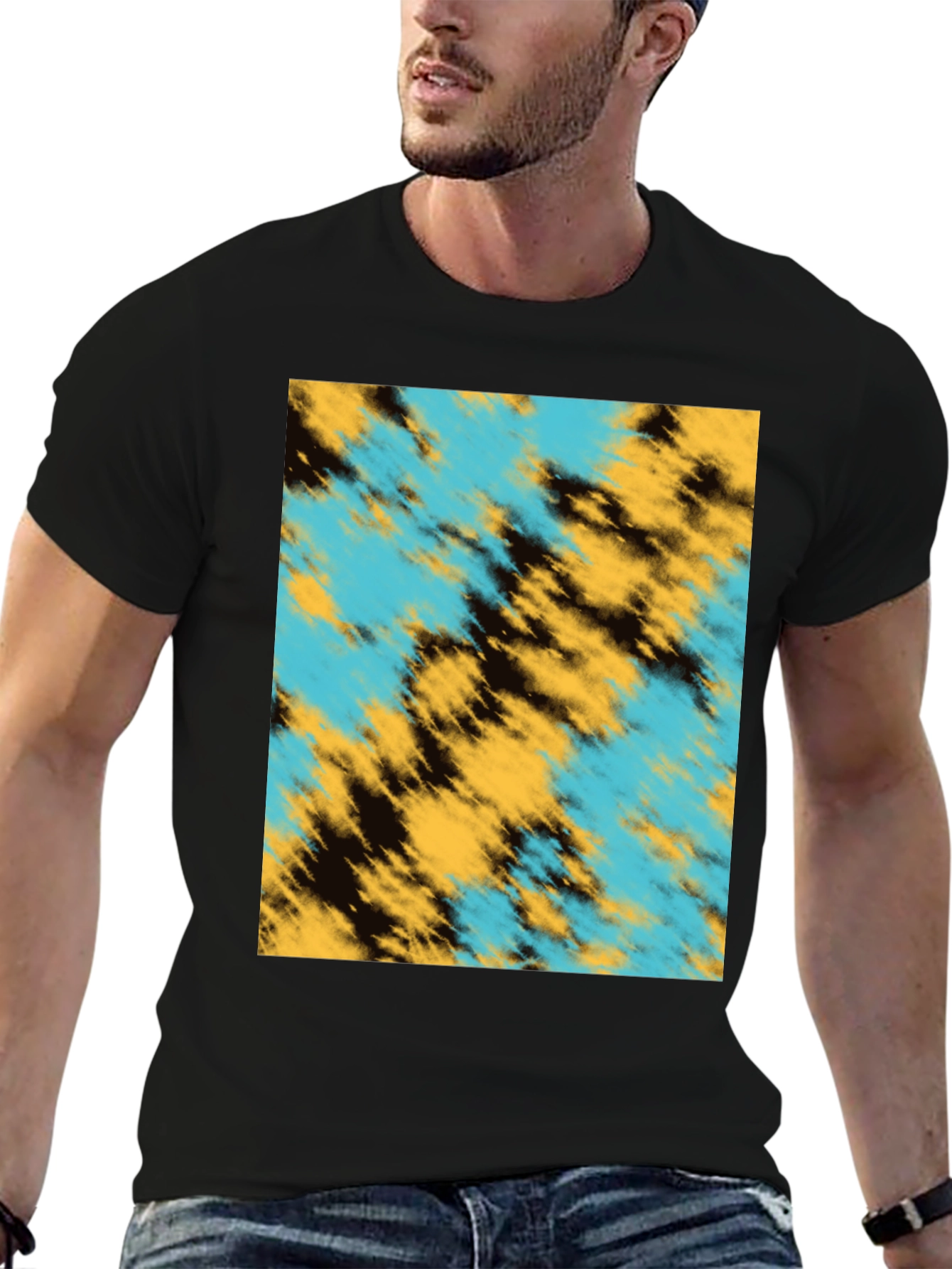 Abstract Pattern Black T-Shirt