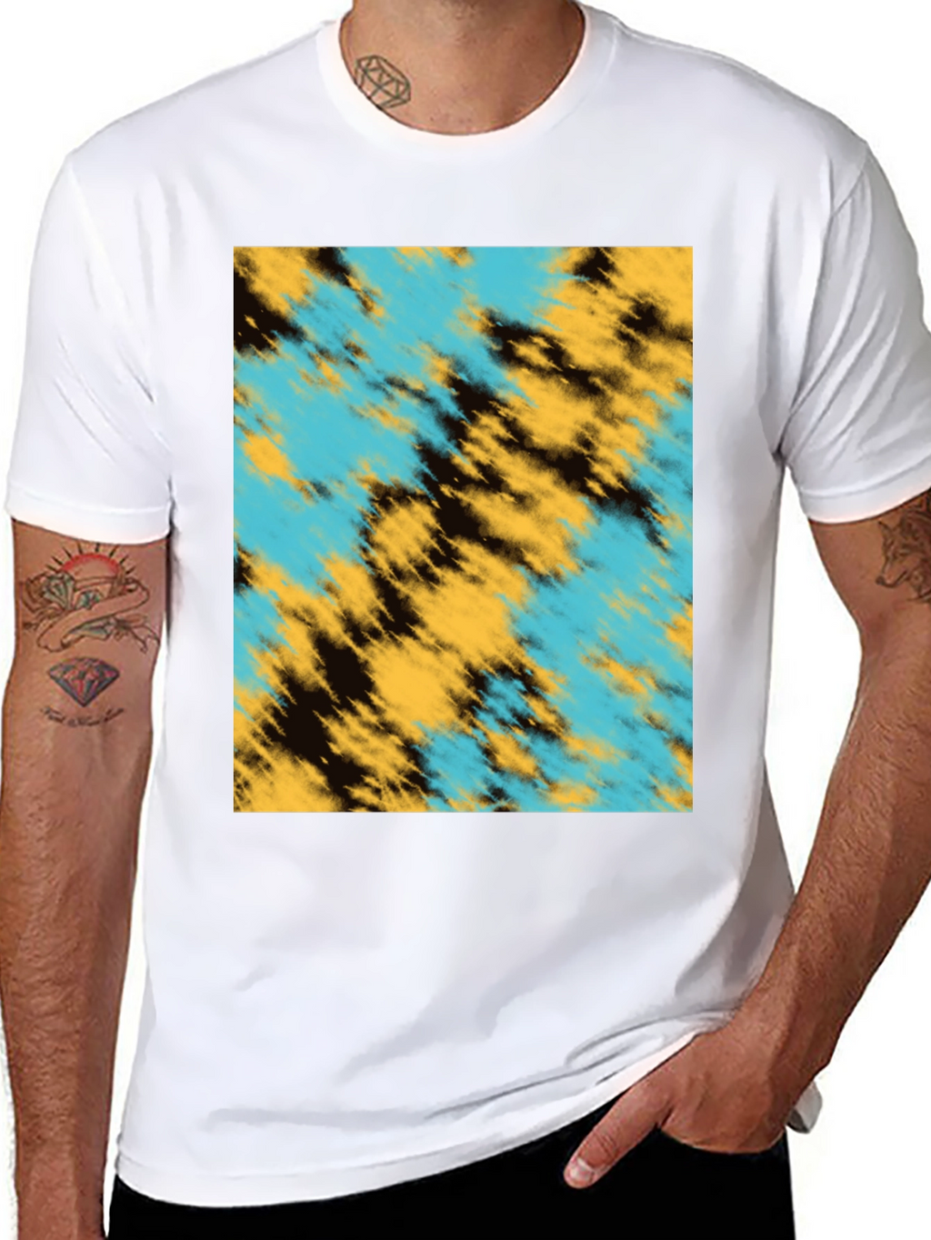 Abstract Pattern Black T-Shirt
