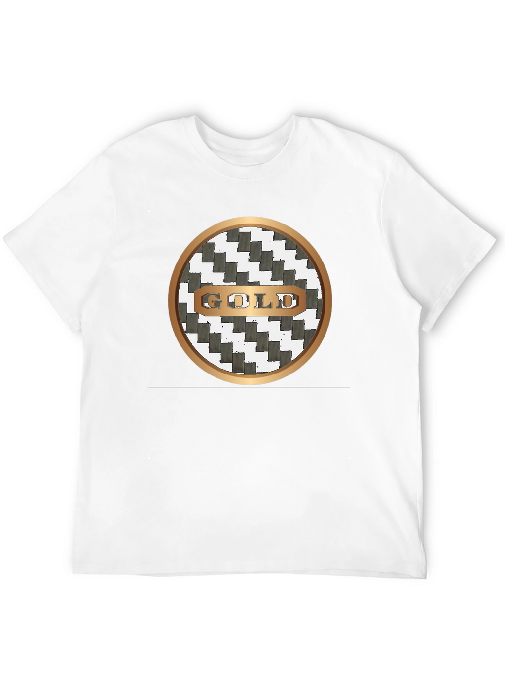 Gold Graphic Print Crew Neck T-Shirt