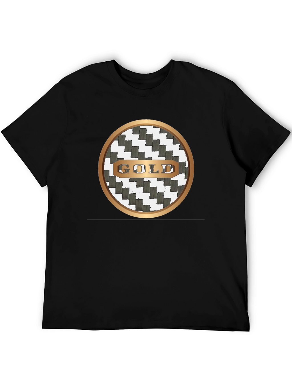 Gold Graphic Print Crew Neck T-Shirt
