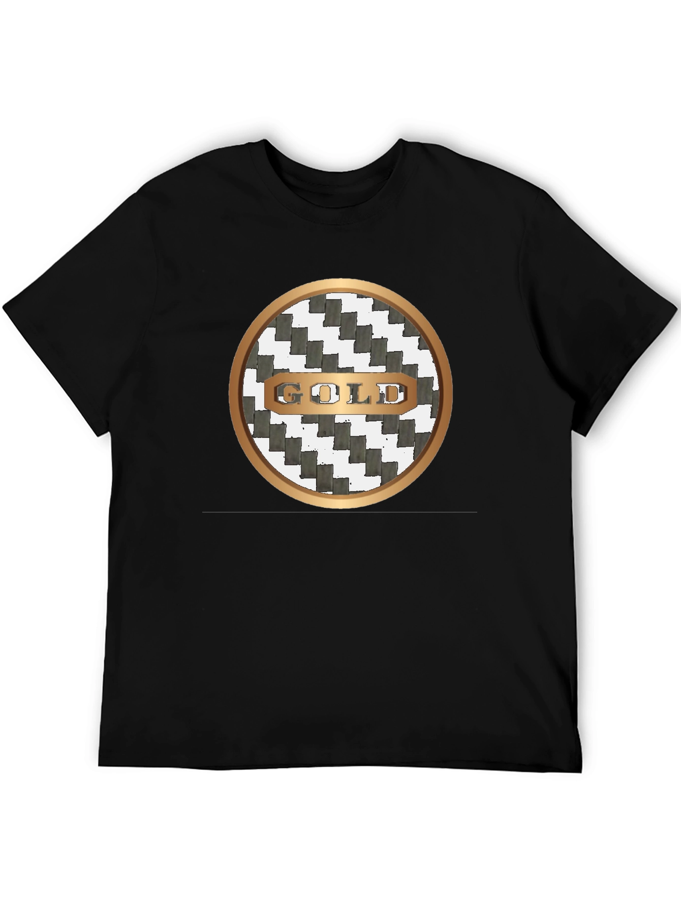 Gold Graphic Print Crew Neck T-Shirt