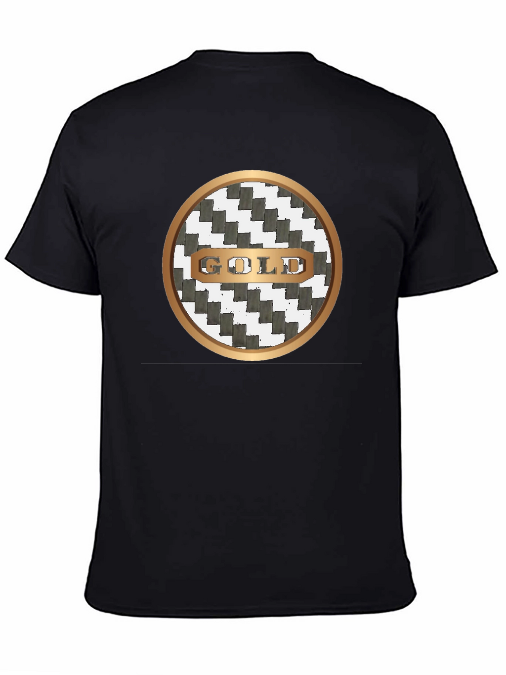 Gold Graphic Print Crew Neck T-Shirt
