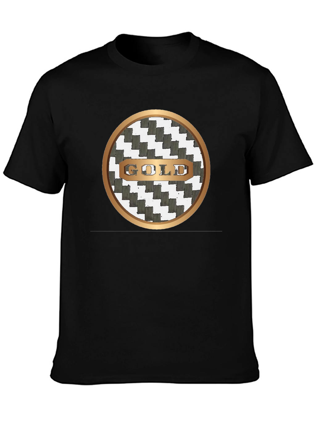 Gold Graphic Print Crew Neck T-Shirt