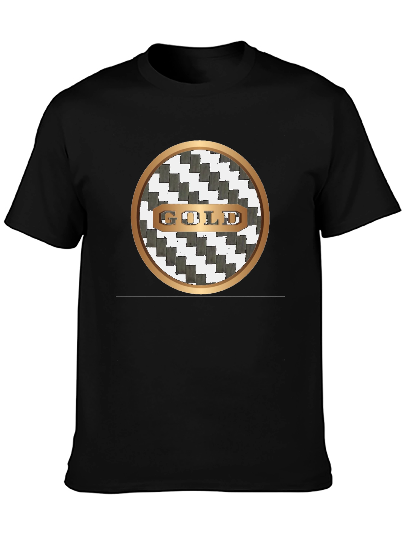 Gold Graphic Print Crew Neck T-Shirt