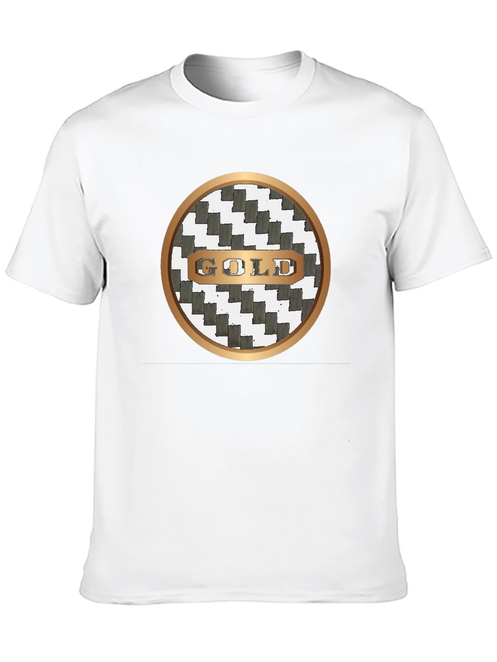 Gold Graphic Print Crew Neck T-Shirt