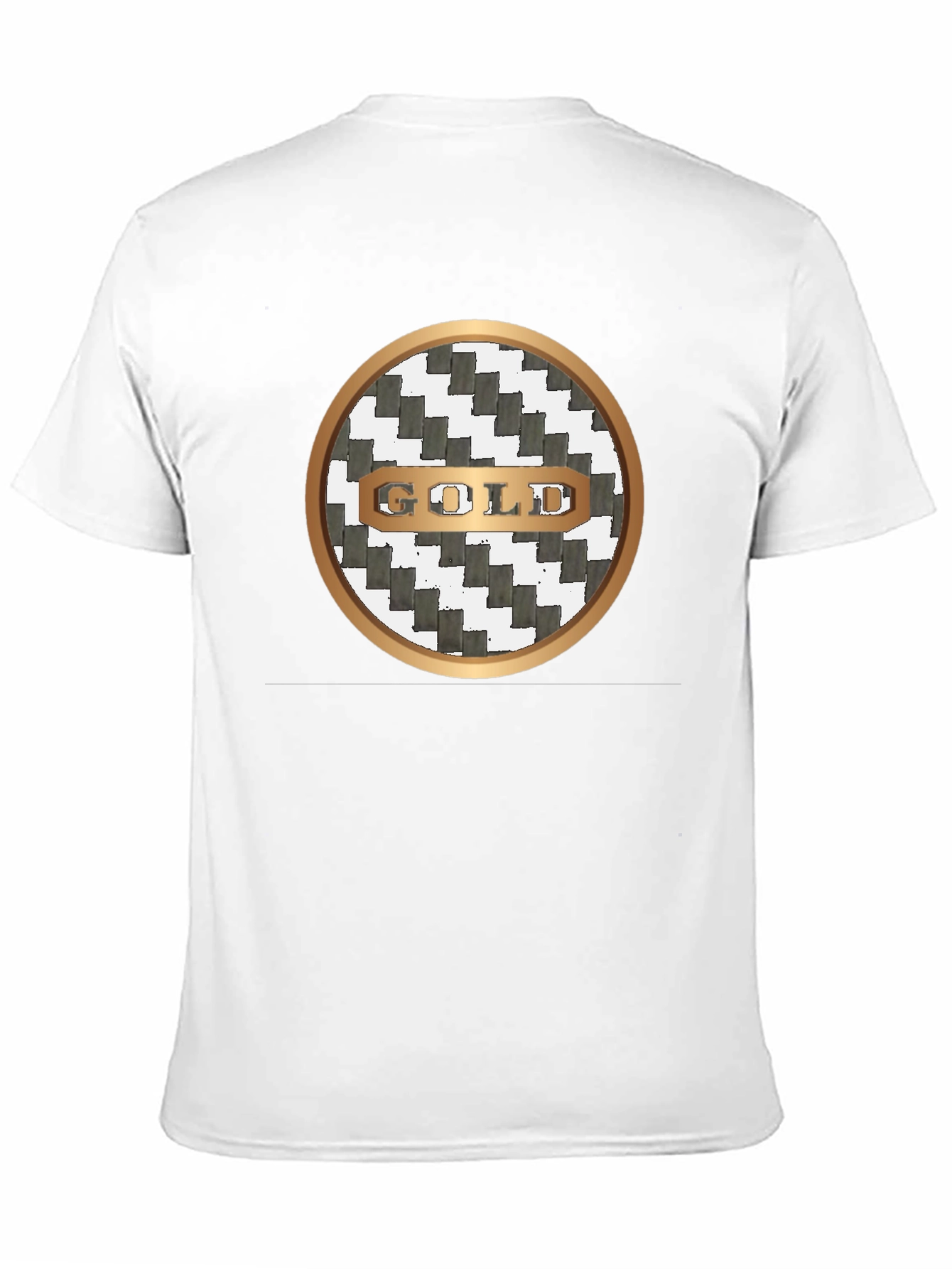 Gold Graphic Print Crew Neck T-Shirt
