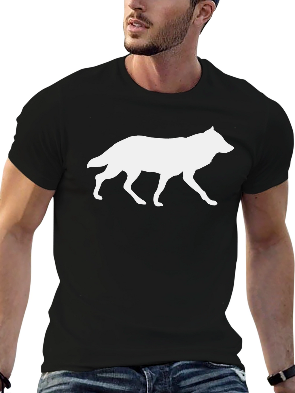 Wolf Silhouette Black Graphic Tee